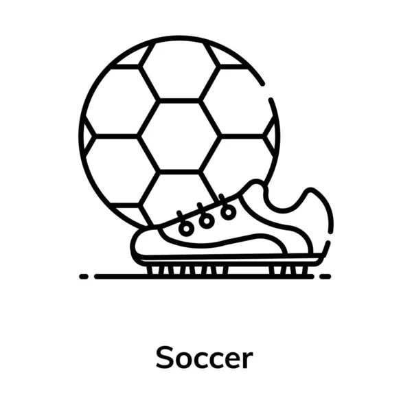 Fußball Mit Schuhen Trendiger Flacher Stil Der Fußball Ikone — Stockvektor