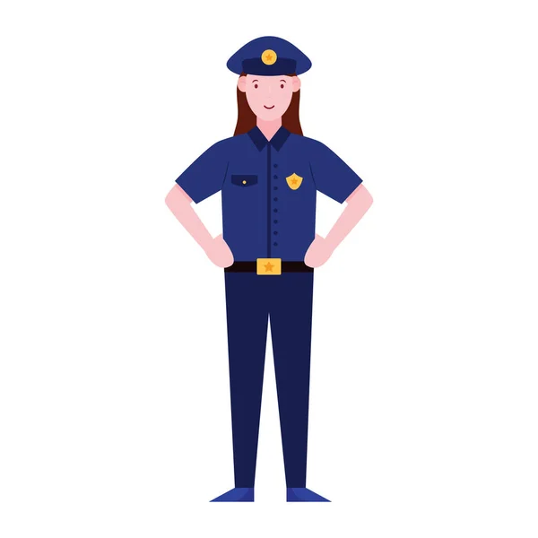 Bayan Polis Ofisi Kadın Polis Karakteri Tasarımı — Stok Vektör