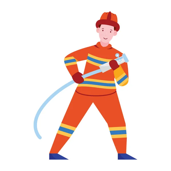 Чоловічий Аватар Водопровідною Трубою Зображує Ілюстрацію Пожежника — стоковий вектор