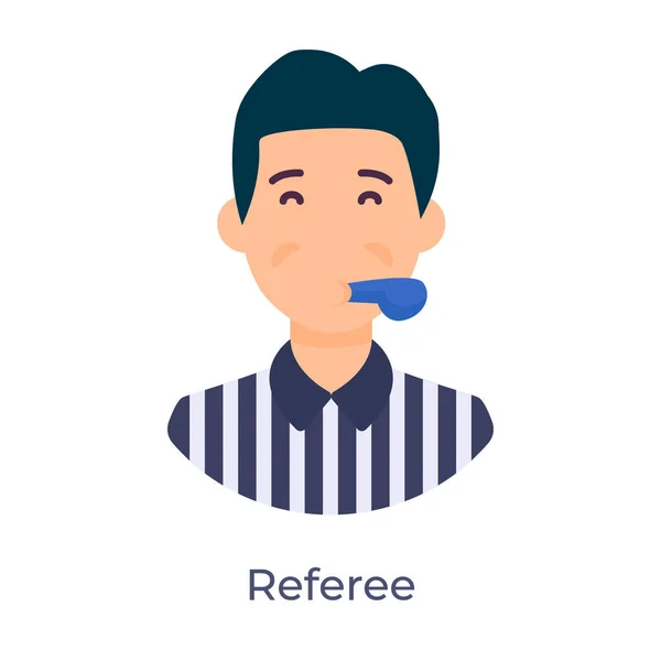 Style Vectoriel Modifiable Arbitre Match Concept Arbitre — Image vectorielle