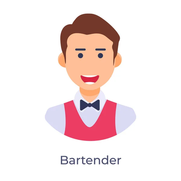Person Die Der Bar Arbeitet Trendiger Vektor Von Barkeeper — Stockvektor