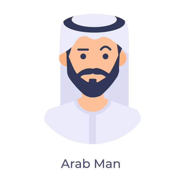 Keffiyeh Müslüman Bir Adam Arap Şeyh Avatarını Gösteriyor Arap Adam — Stok Vektör
