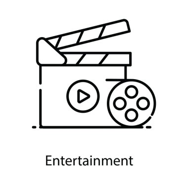 Eğlence filmi konsepti, modern düz stil vektörü, aksiyon simgesi 