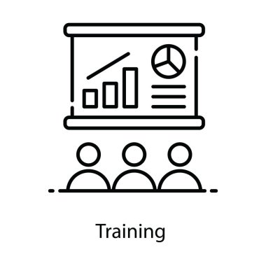 Seminer odasını izleyicilerle gösteren bir simge, bu bir eğitim semineri ikonu