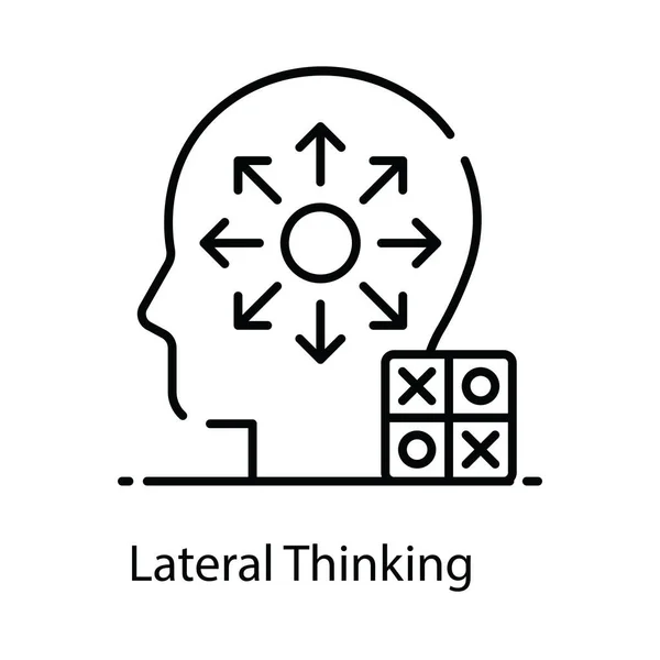 Boczne Myślenie Płaska Ikona Logicznego Procesu Myślenia — Wektor stockowy
