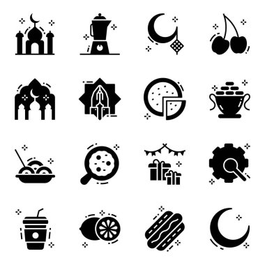 Müslüman Gelenekleri Paketi Katı Simgeler 