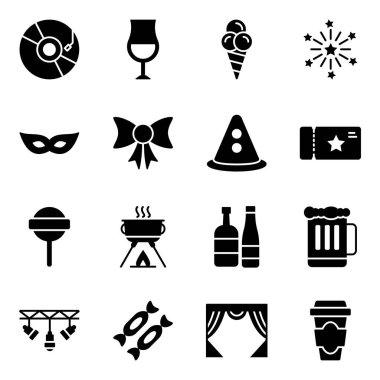 Festivallerin Paketi Solid Simgeleri 