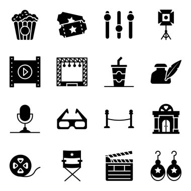 Parti Paketi ve Kutlama Katı Simgeleri 