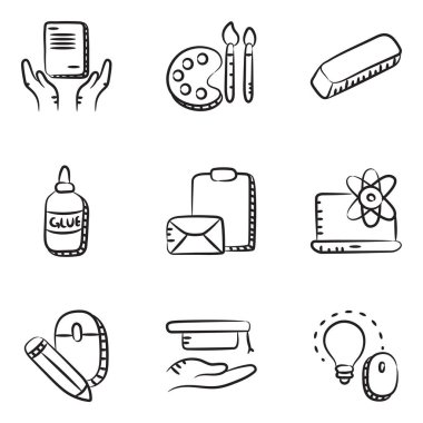 Eğitim ve öğrenim Doodle Simgeleri Paketi 