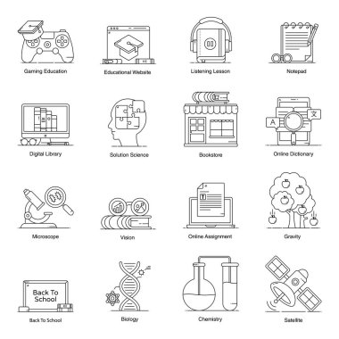 Öğrenen Düz Simgeler Paketi 