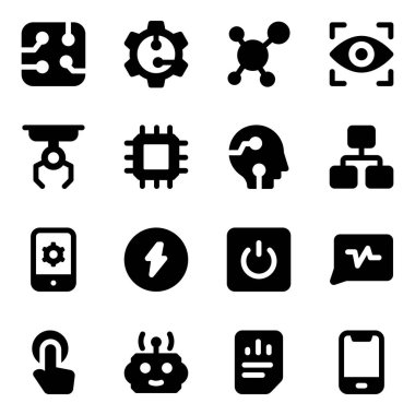 Yapay Zeka Paketi Katı Simgeler  