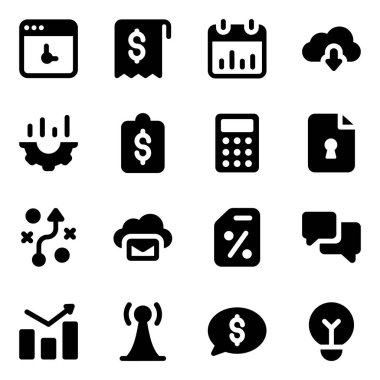 İş Analizi ve Yönetim Simgeleri Moda Dolu Biçimli 