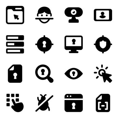 Modern Doldurulmuş Simge Vektörleri Paketi 