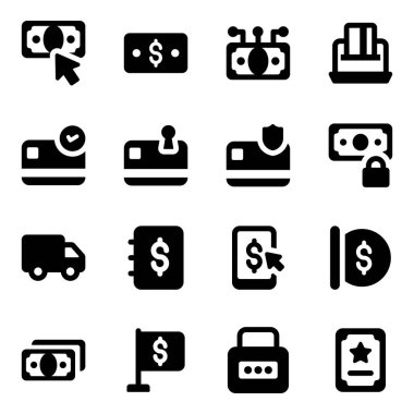 Modern Doldurulmuş Biçim Paketinde İş ve Tanıtım Simgeleri 