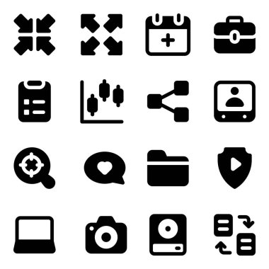 Modern Katı Simge Vektörleri Paketi 