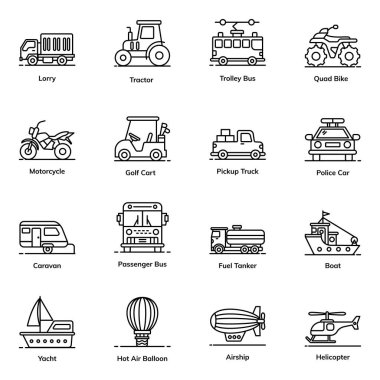 Araç Paketi Düz Simgeler 