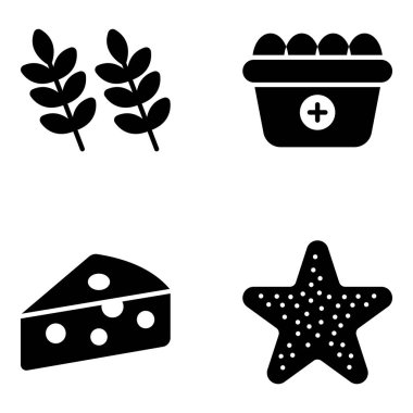 Sağlıklı Yiyen Düz Simgeler Paketi