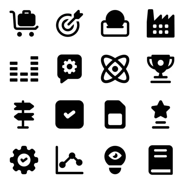 Moderne Solid Icons Vectoren Pack — Stockvector