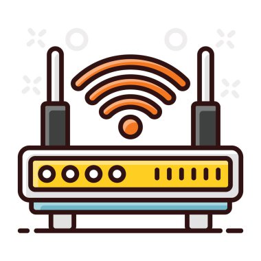Wifi sinyalli Wifi yönlendirici, İnternet aygıtının popüler simgesi 