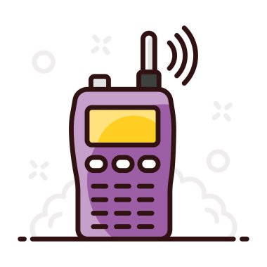 Taşınabilir telsizin moda simge tasarımı, düz vektör 