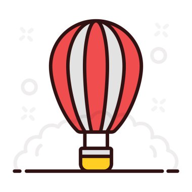 Sıcak hava balonu vektör tasarımı, ateş balonu konsepti simgesi 