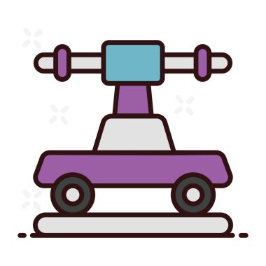 Araba kaldırma, hidrolik krikonun düzenlenebilir stili vektör tasarımı 