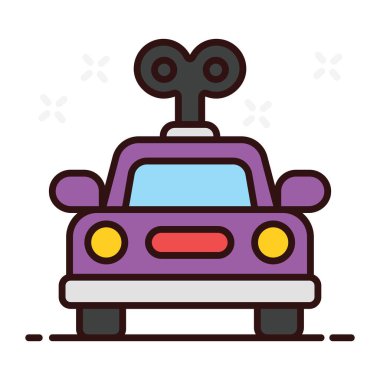 Elektrikli araba simgesi tasarımı, kablo taşıma vektörü 