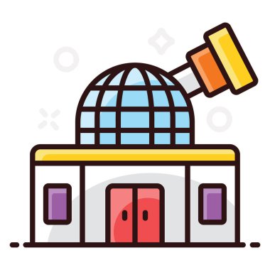 Teleskoplu uydu evi, düzenlenebilir tarzda planetaryum. 