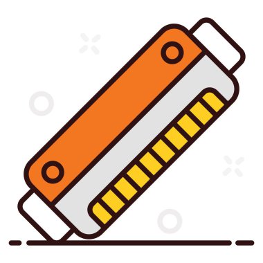 Ses efekti simgesi tasarımı, modayı takip eden düz vektörde armonika 