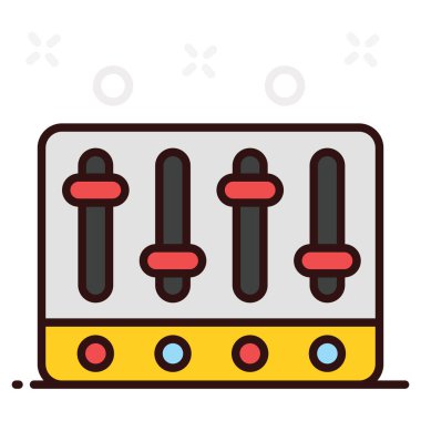 Ses ayarlayıcısının vektör tasarımı, düz biçimli ses denetleyici 