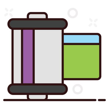 Makara rulosu düz simge tasarımı, film yapımı aksesuar 