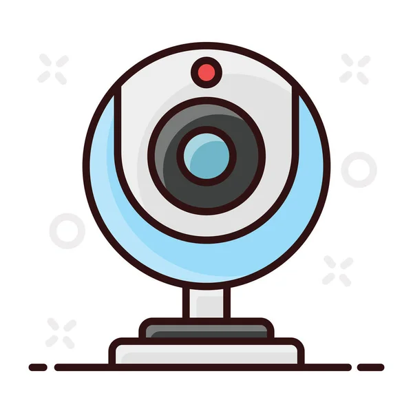 ウェブカメラのベクトルスタイル インターネットカメラのフラットアイコンデザイン — ストックベクタ