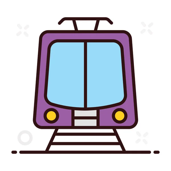 Icono Diseño Tren Vector Vía Férrea Estilo Plano Moderno — Vector de stock