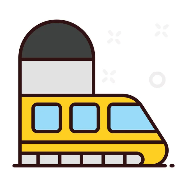 Tren Bala Icono Vía Del Tren Vector Plano Editable — Vector de stock