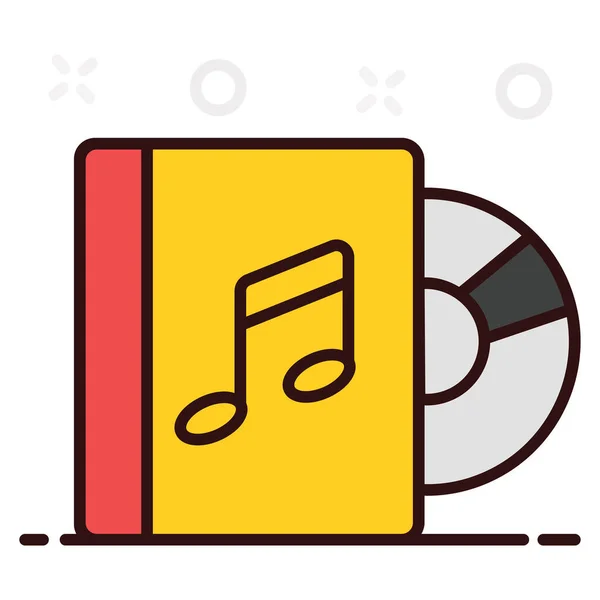 Icono Diseño Con Libro Álbum Música Estilo Vectorial — Vector de stock