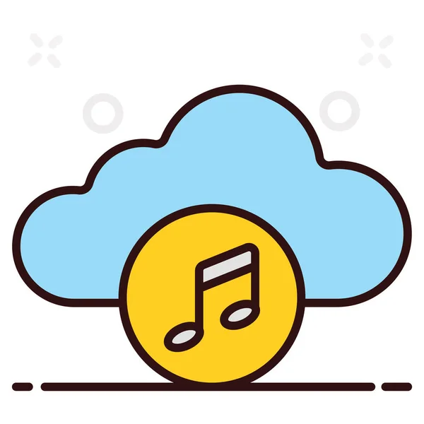 Music Note Cloud Vector Design Cloud Music Flat Style — Stock Vector