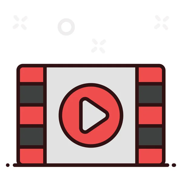 Videoszerkesztő Vektor Stílus Lapos Ikon Design Videofilm — Stock Vector