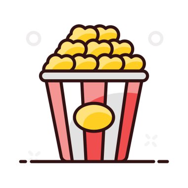 Düz vektör tasarımlı sinema atıştırmalıkları.