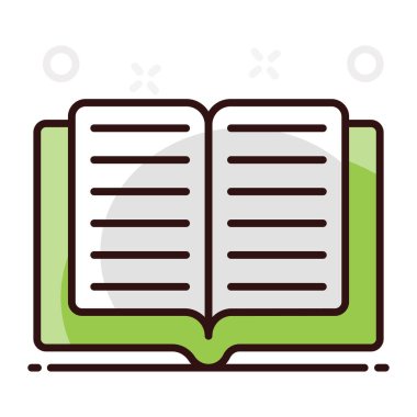 Açık kitap simgesinin düzenlenebilir düz biçimi