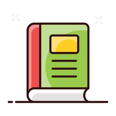 Kitap vektör biçimi, eğitim kitabının düz simge tasarımı 