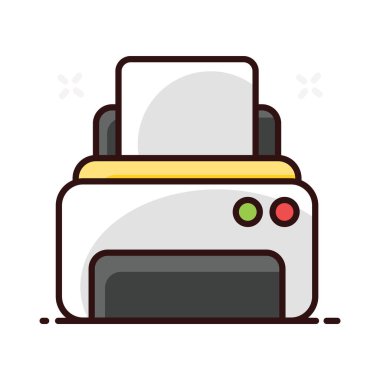 Yazıcı düz vektör tasarımı, düzenlenebilir biçimdeki yazıcılar 
