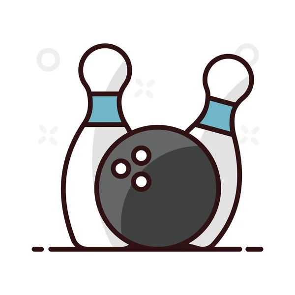Skittles Bowling Ball Denoting Bowling Game Icon — Stock Vector