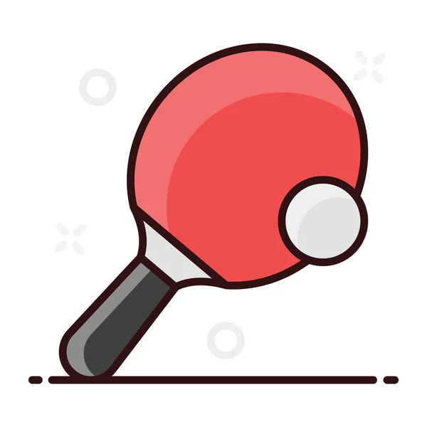 Icon Racket Ball Flat Style Table Tennis — Stock Vector