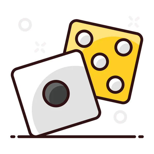 Icon Casino Game Accessories Ludo Dice Flat Style Vector — Stock Vector