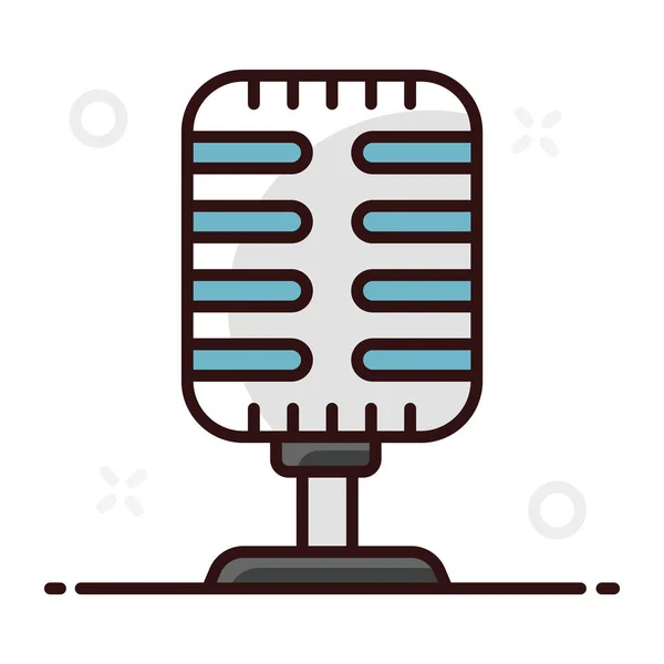 Recording Microphone Icon Flat Vector Design — Stock Vector