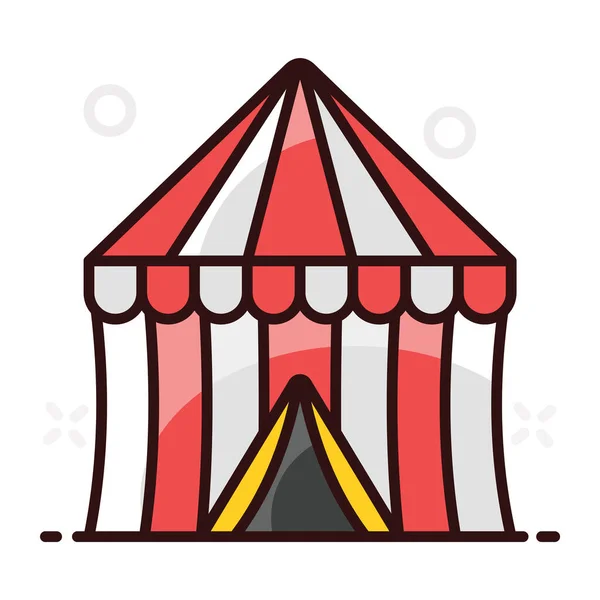 Fair Circus Tent Vector Flat Style — Stock Vector