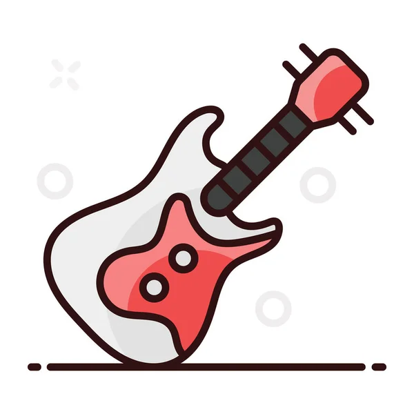 Icono Guitarra Estilo Plano Instrumento Musical — Vector de stock