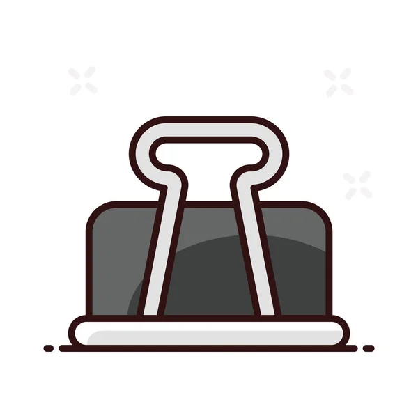 Bulldog Clip Icon Vector Binder Editable Flat Style — Stock Vector