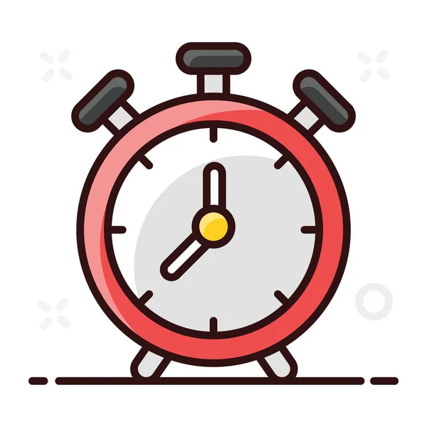 Reloj Despertador Estilo Vectorial Campana Alarma Estilo Plano Moderno — Vector de stock