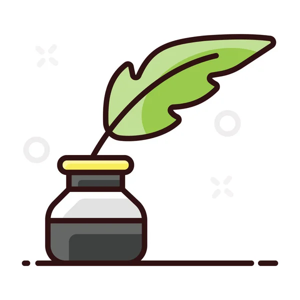 Pluma Pluma Icono Diseño Vector Pluma Pluma Pluma Estilo Editable — Vector de stock